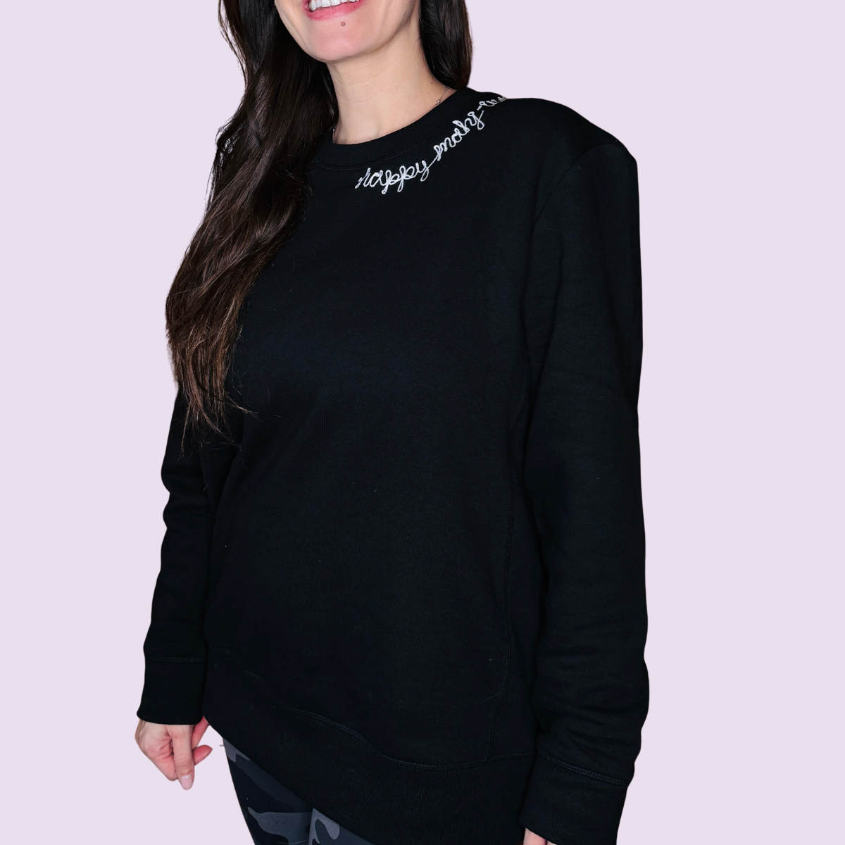 CREWNECK SWEATSHIRT: HAPPY MAHJ-ING CHAINSTITCH