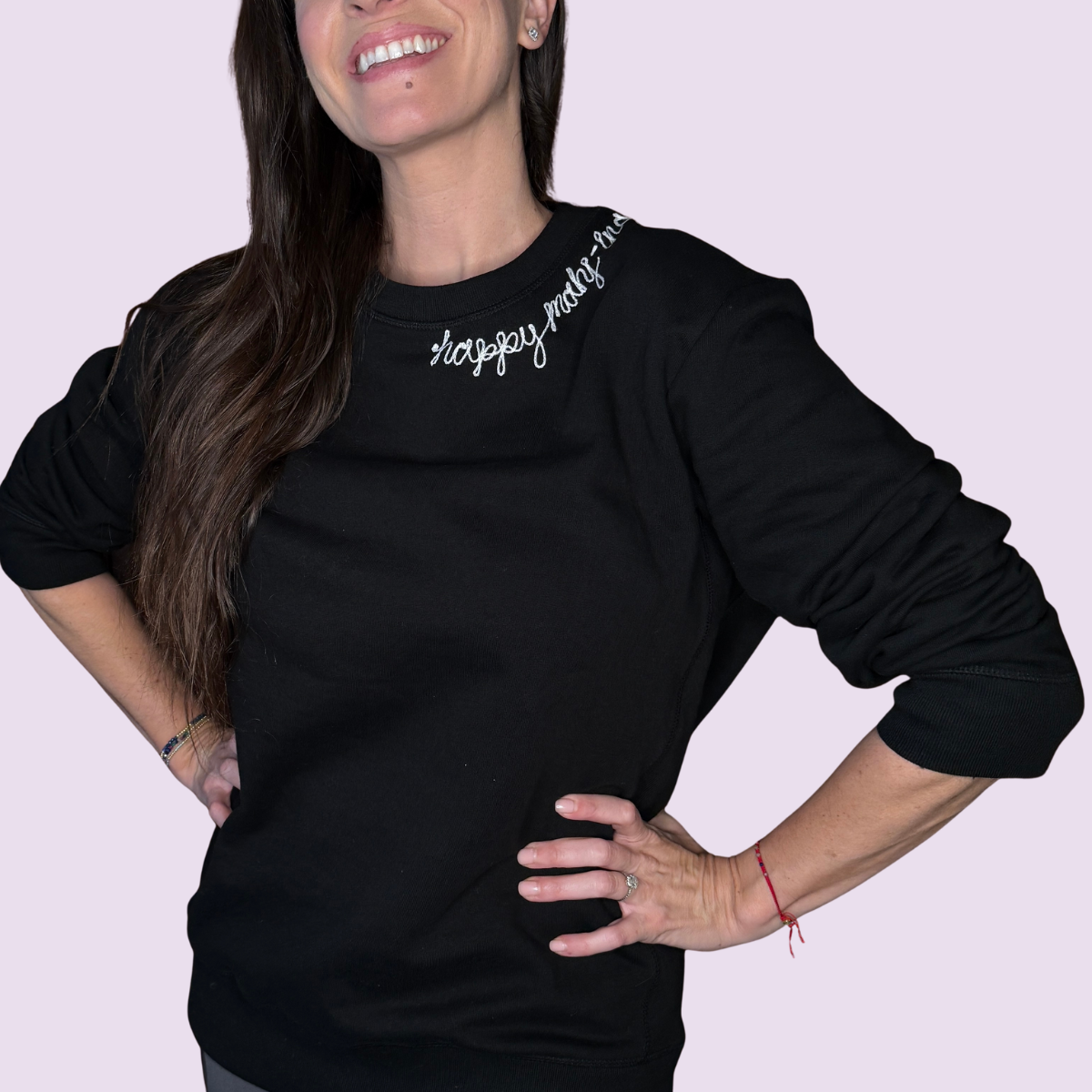 CREWNECK SWEATSHIRT: HAPPY MAHJ-ING CHAINSTITCH