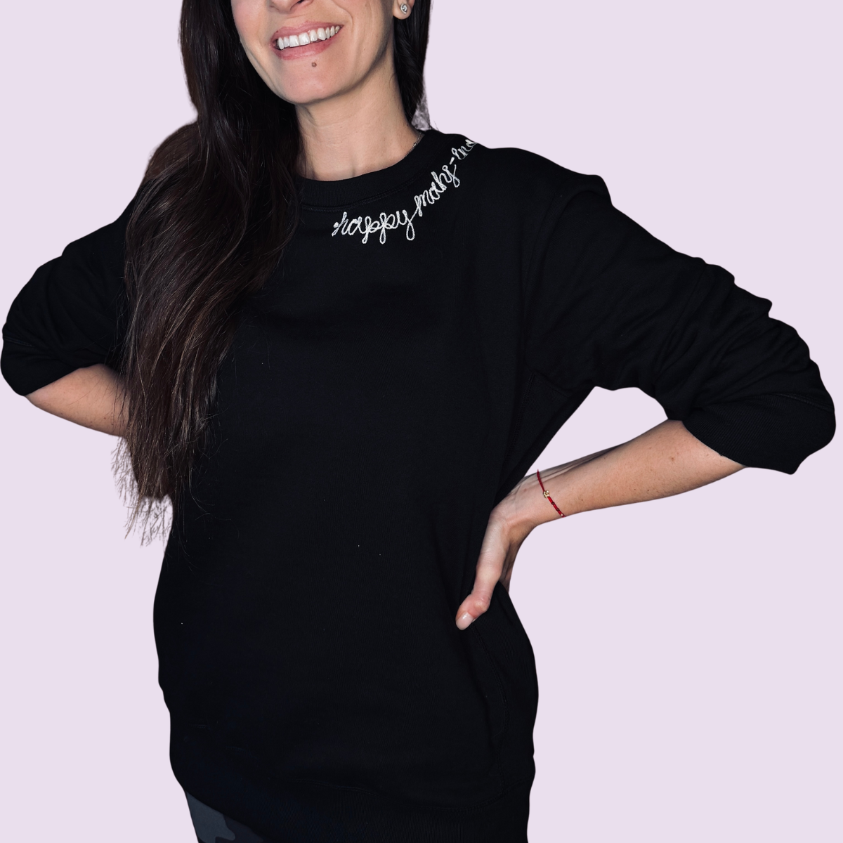 CREWNECK SWEATSHIRT: HAPPY MAHJ-ING CHAINSTITCH