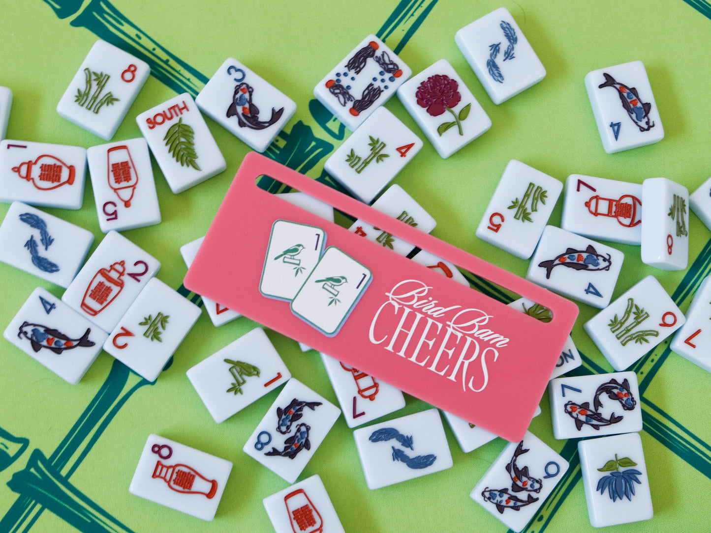 MAHJONG LINE MARKER - BIRD BAM CHEERS IN PINK