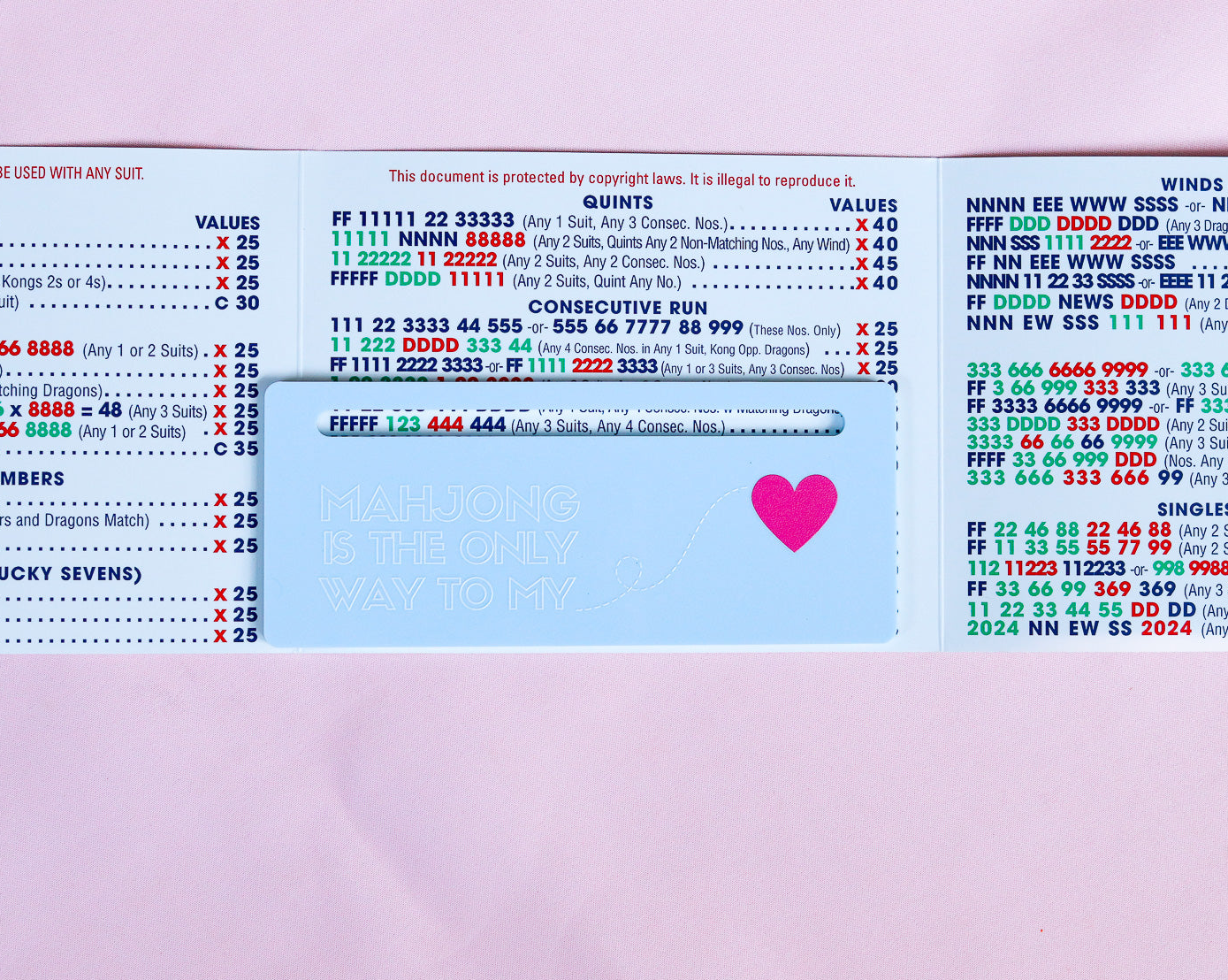 Pastel Blue Mahj to My Heart Mahjong Card Line Marker™