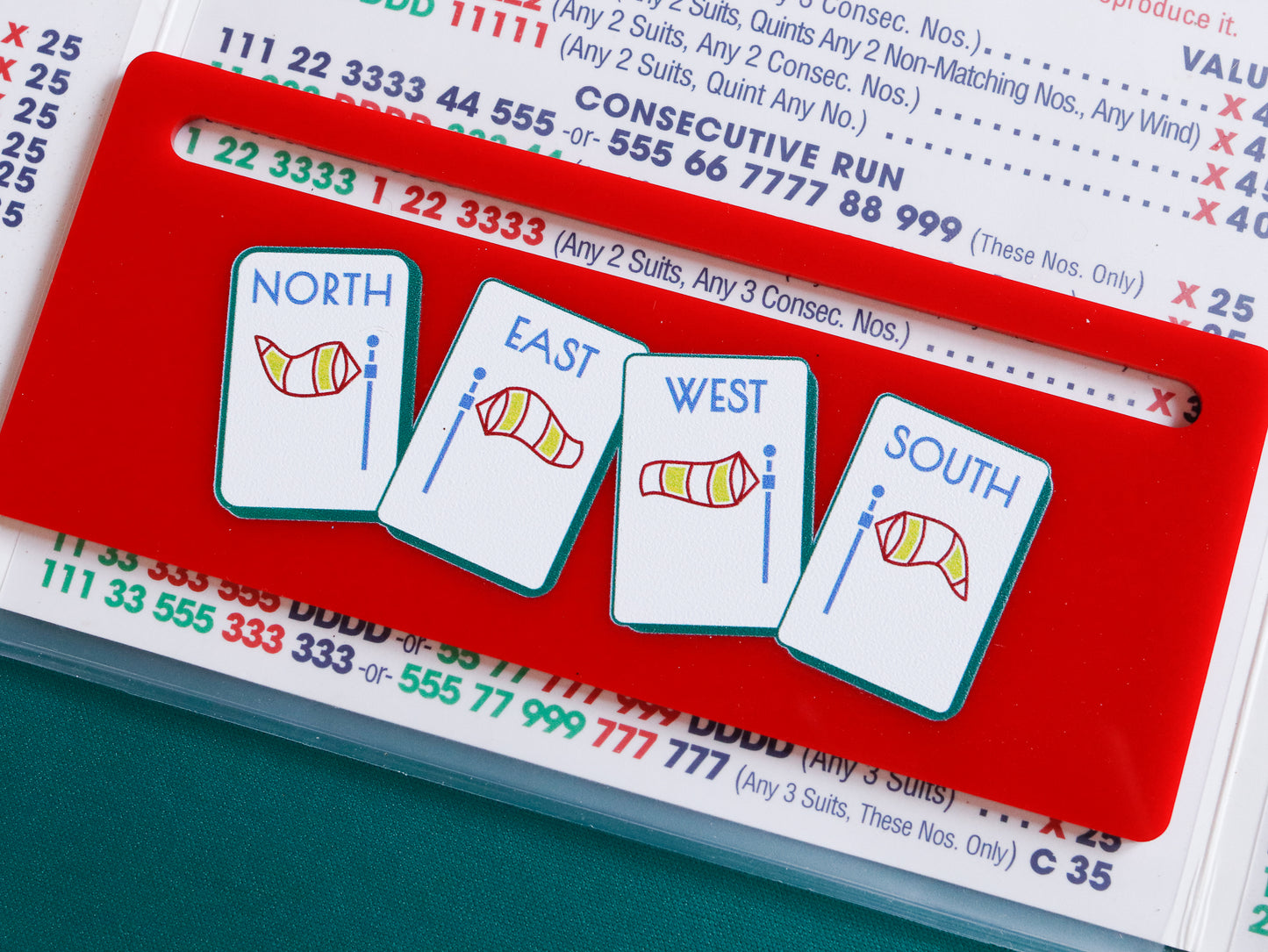 MAHJONG LINE MARKER - WINDS IN RED