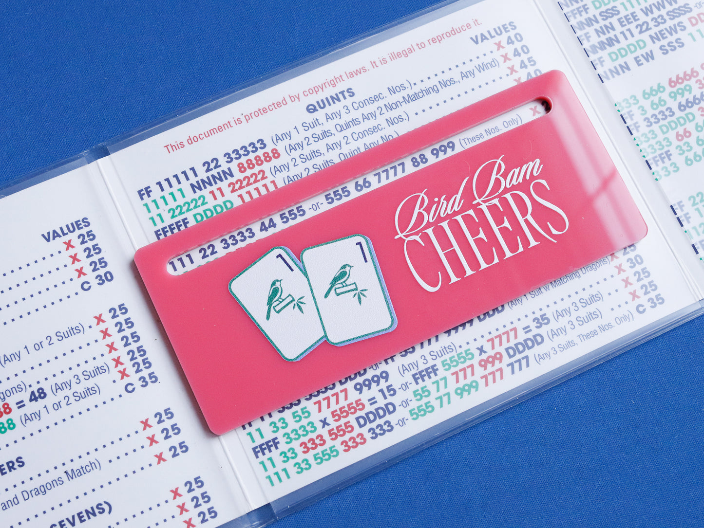 MAHJONG LINE MARKER - BIRD BAM CHEERS IN PINK