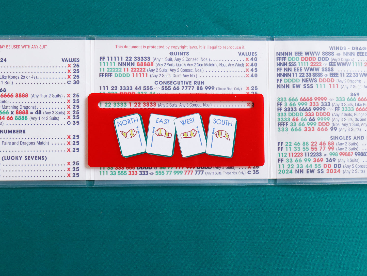 MAHJONG LINE MARKER - WINDS IN RED