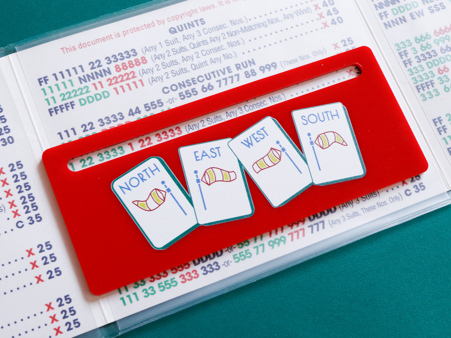 MAHJONG LINE MARKER - WINDS IN RED