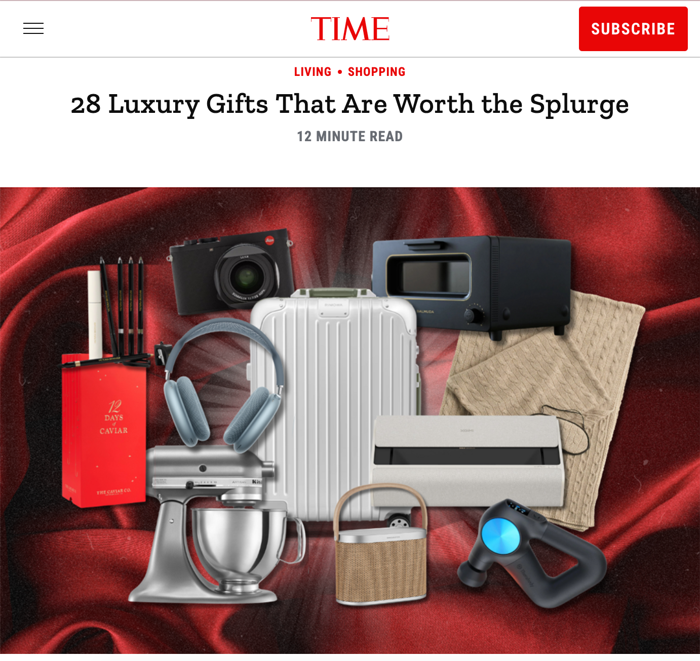 TIME Magazine's "28 Luxury Gifts That Are Worth the Splurge" Southern