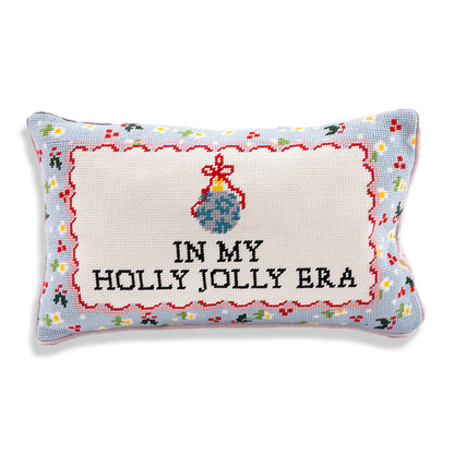 Holly Jolly Era Needlepoint Pillow