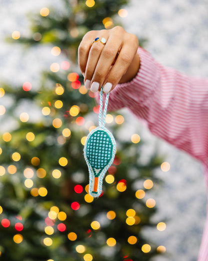 Needlepoint Icon Ornament - Tennis Racket