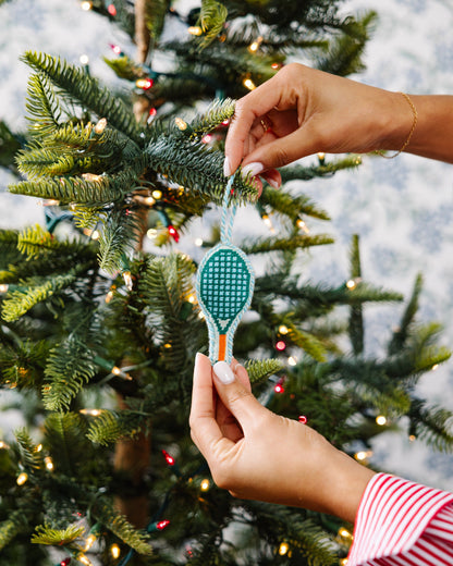 Needlepoint Icon Ornament - Tennis Racket