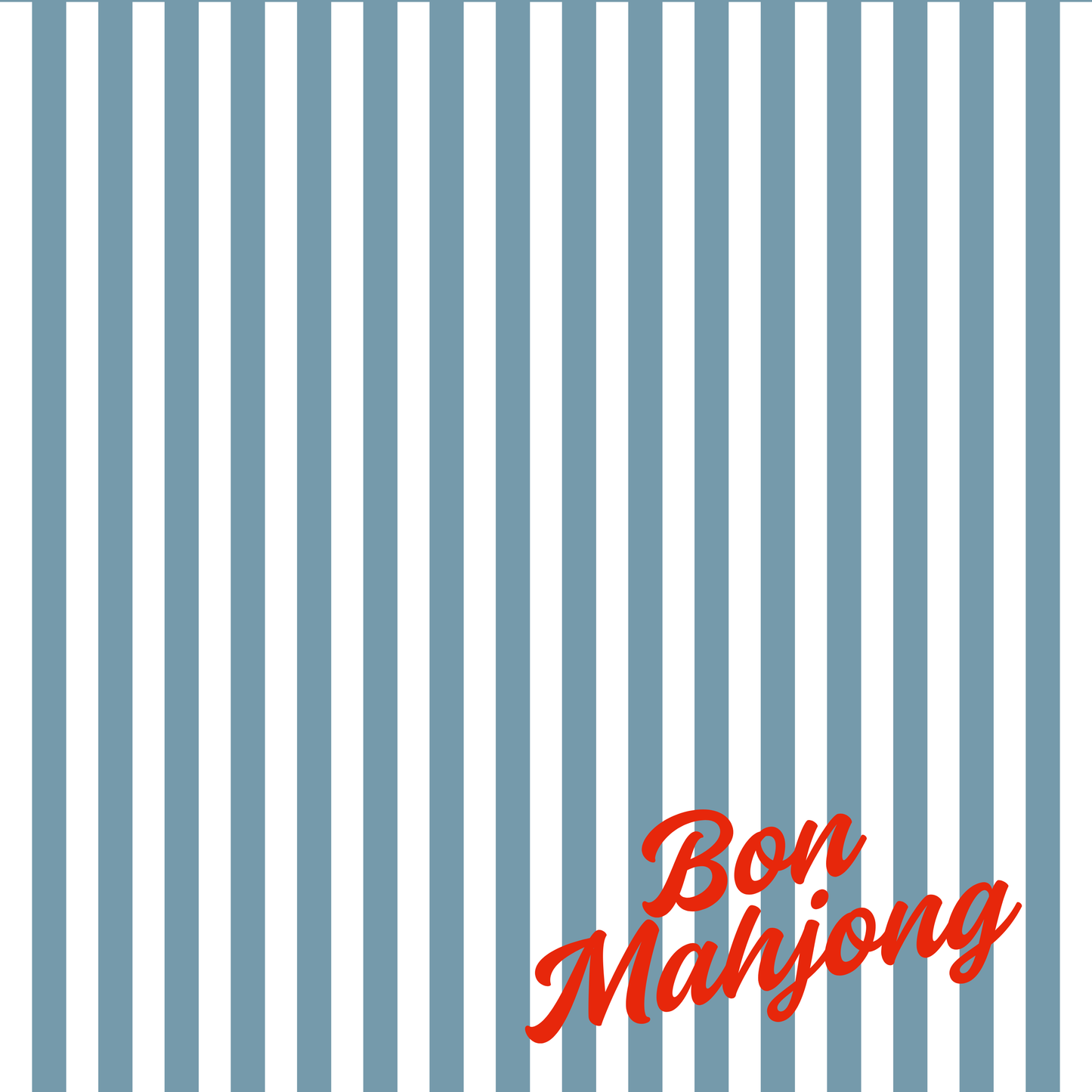 MAHJONG GAME MAT: CABANA STRIPE IN BLUE