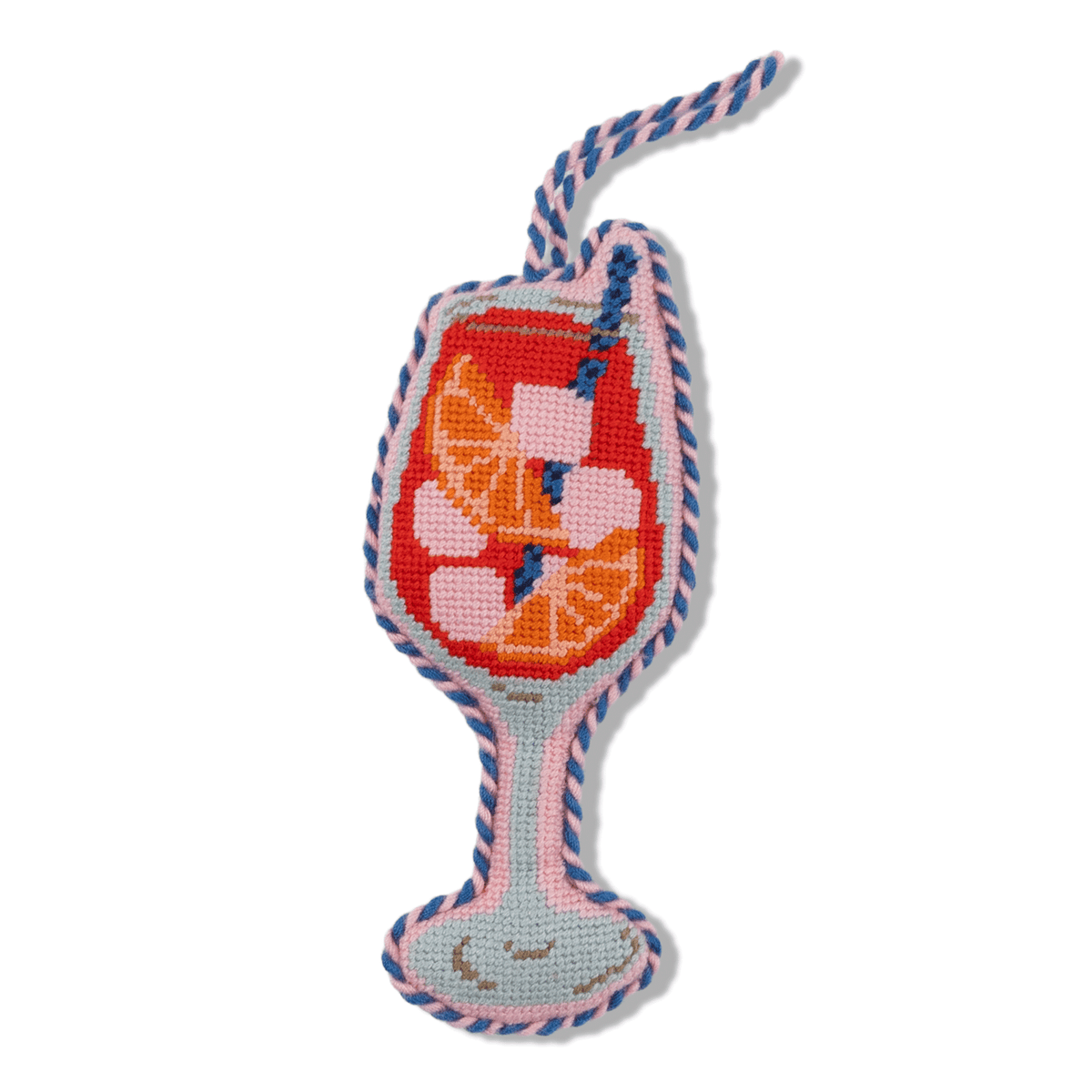 Needlepoint Icon Ornament - Orange Spritz