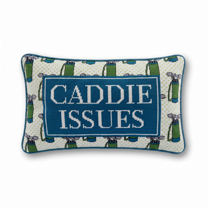 Caddie Issues Needlepoint Pillow