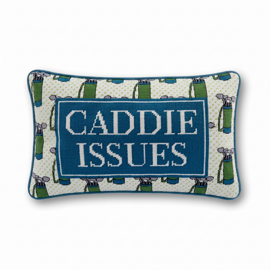Caddie Issues Needlepoint Pillow