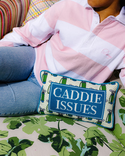Caddie Issues Needlepoint Pillow