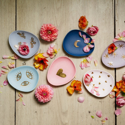 Star Porcelain Dice Dish, Lilac