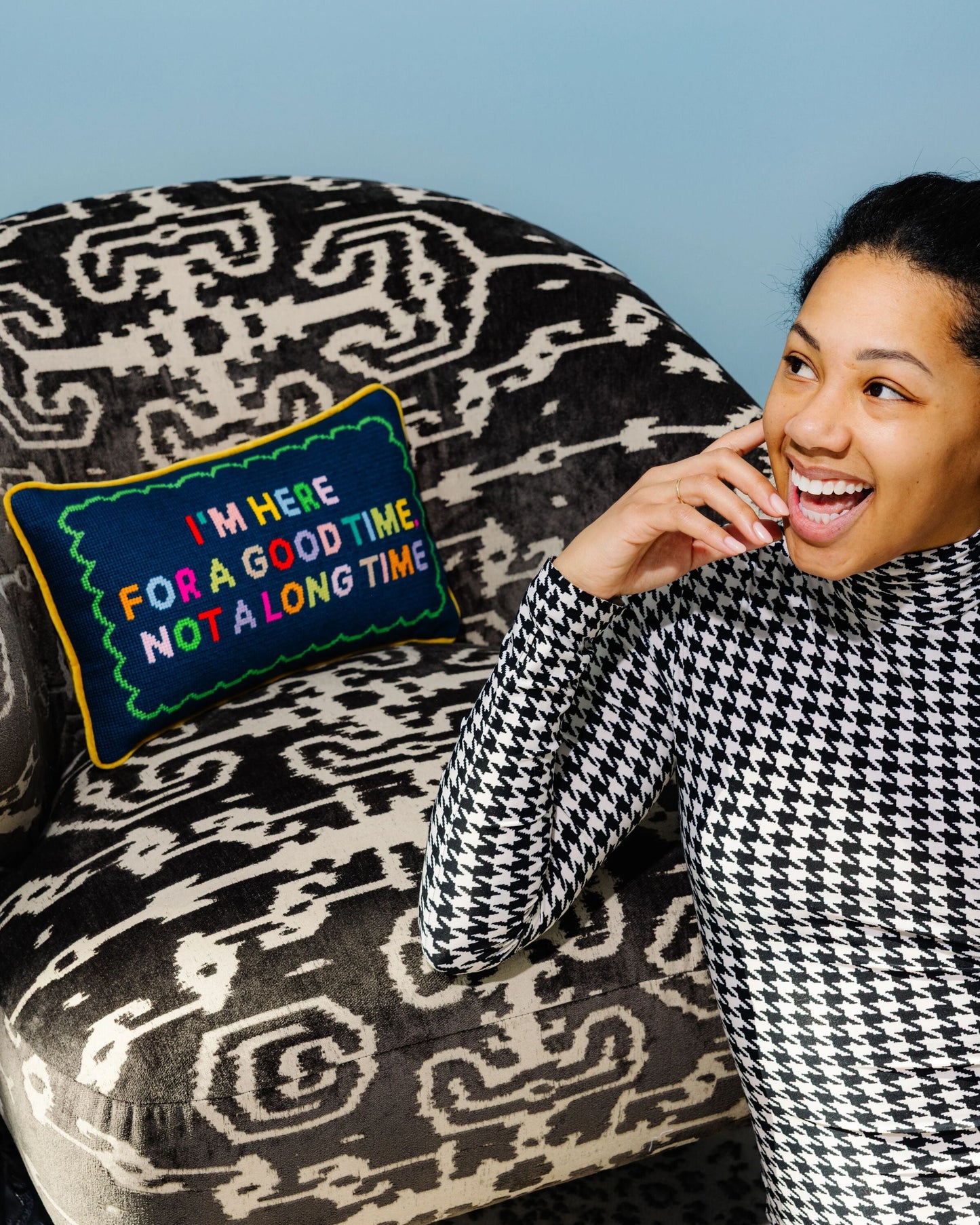 Good Time Needlepoint Pillow
