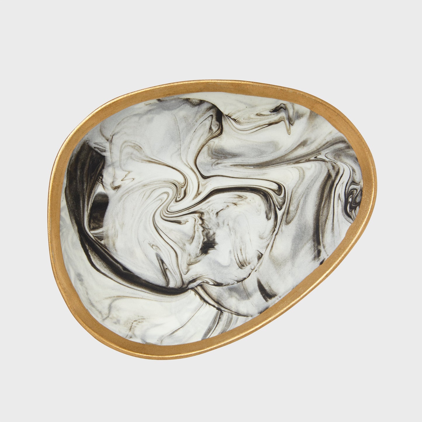 Marbleized Porcelain Dice Dish, Grey