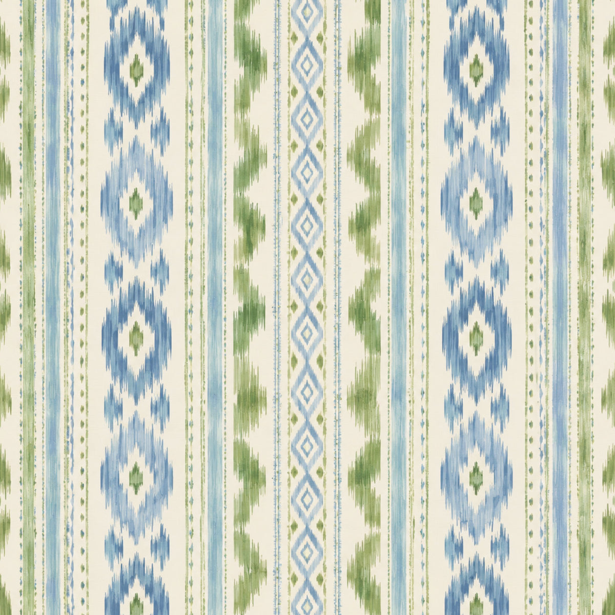 MAHJONG GAME MAT: IKAT IN BLUE & GREEN