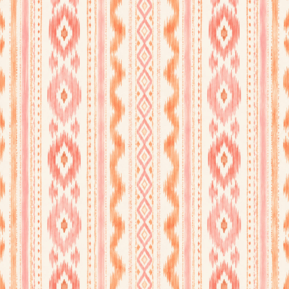 MAHJONG GAME MAT: IKAT IN ORANGE & PINK