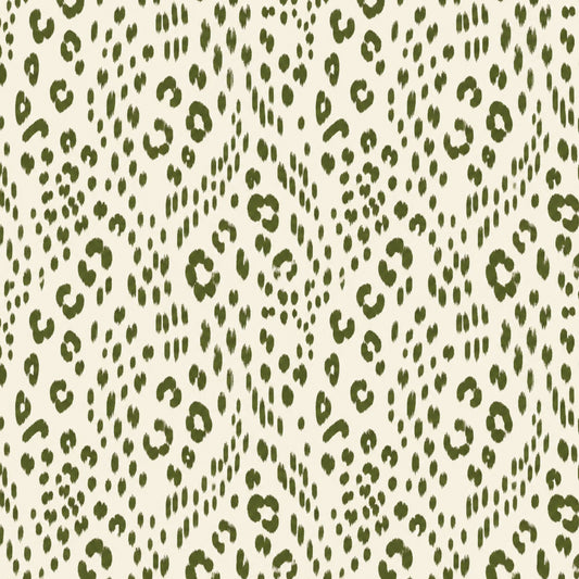 MAHJONG GAME MAT: LEOPARD SPOTS IN OLIVE