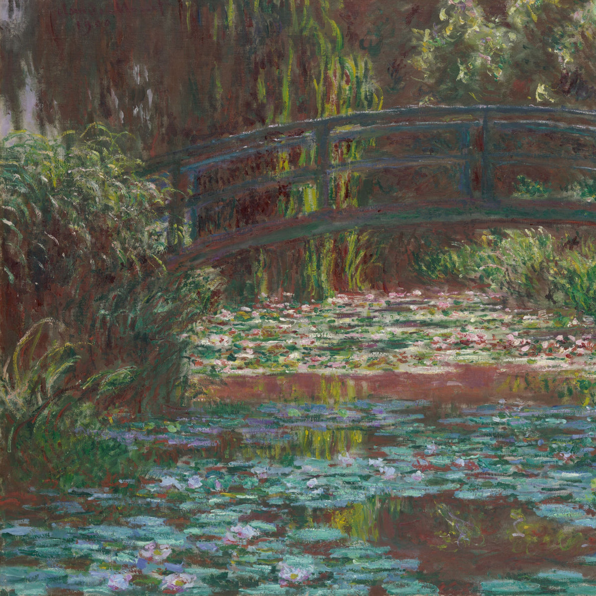 MAHJONG GAME MAT: WATER LILIES MONET PAINTING