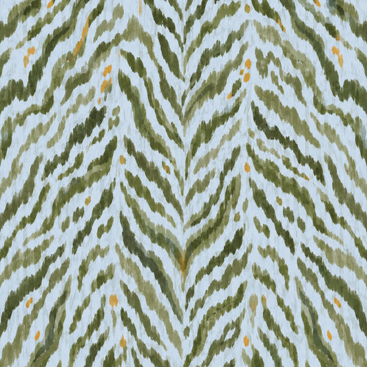 MAHJONG GAME MAT: TIGRE STRIPE IN BLUE & OLIVE