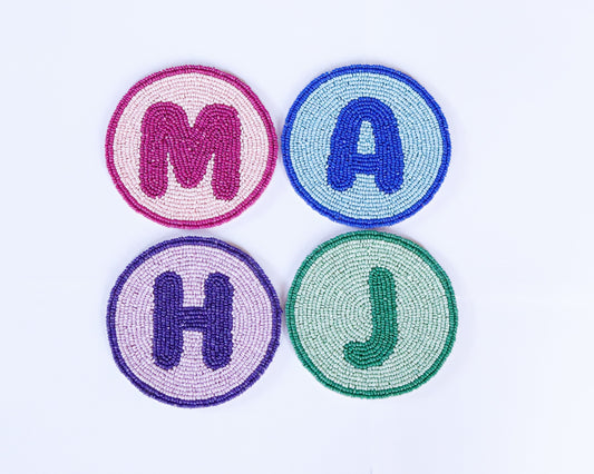 Hand-Beaded MAHJ Coasters