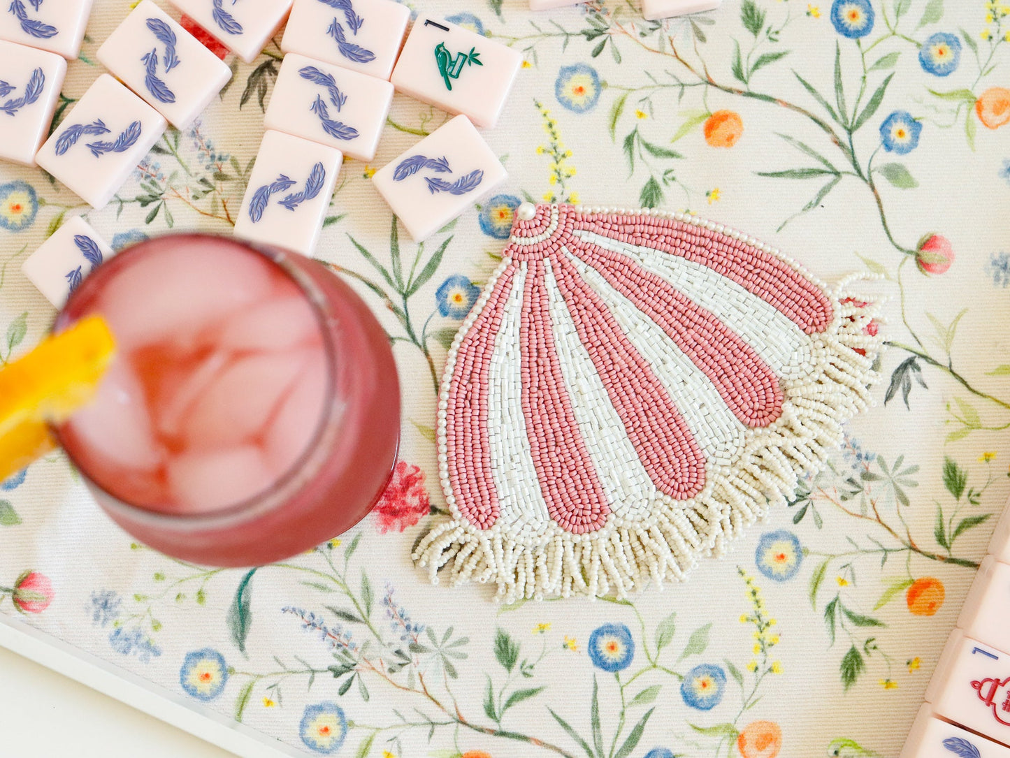 Hand Beaded Pink Paradise Coasters {Limited Edition}