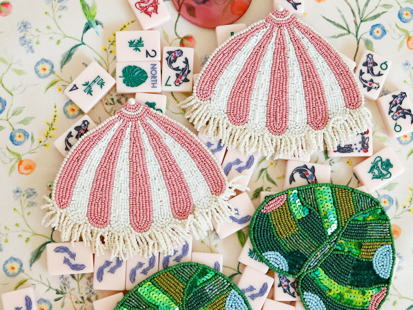 Hand Beaded Pink Paradise Coasters {Limited Edition}