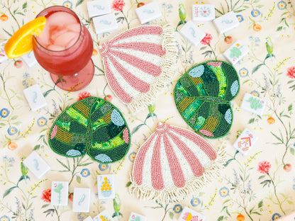 Hand Beaded Pink Paradise Coasters {Limited Edition}