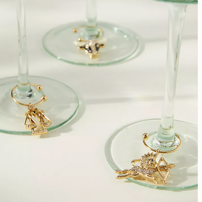 Zodiac wine charm gift set