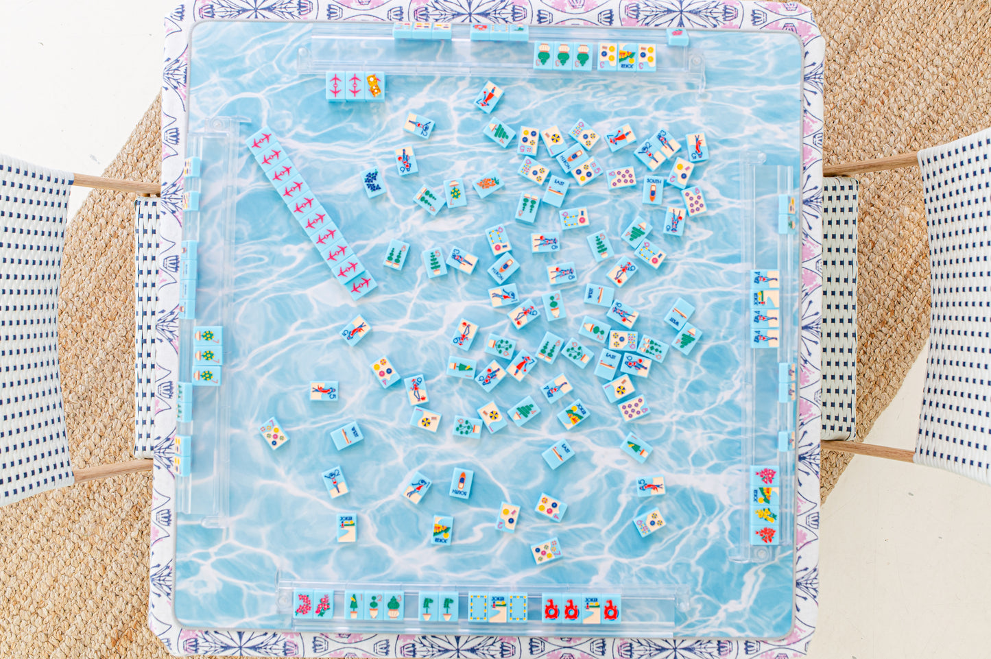 MAHJONG GAME MAT: POOL IN AQUA