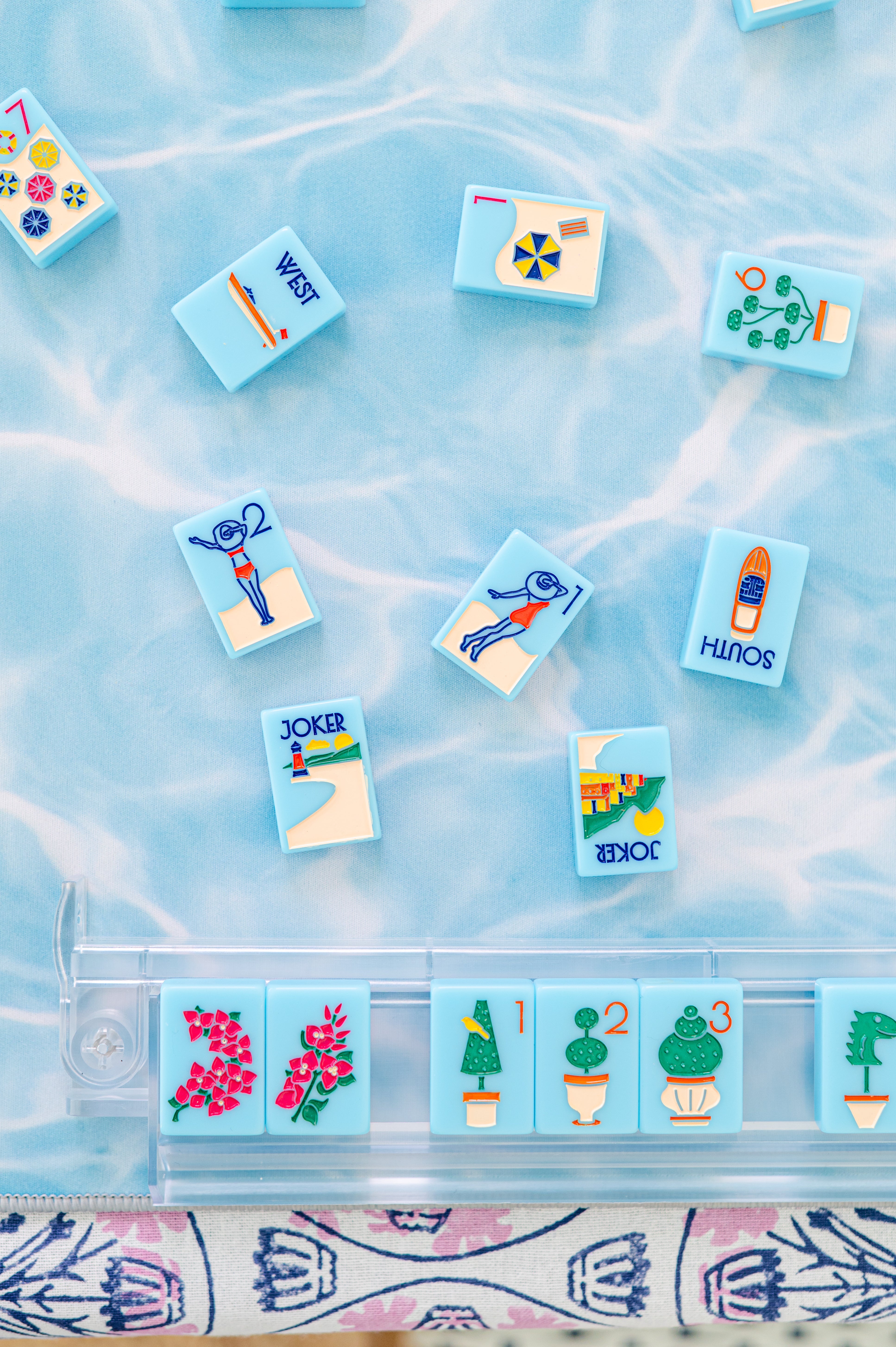 Riviera Jet Set Mahjong Tiles | Luxury Ocean & Beach Mahjong Set
