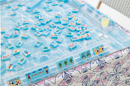 MAHJONG GAME MAT: POOL IN AQUA