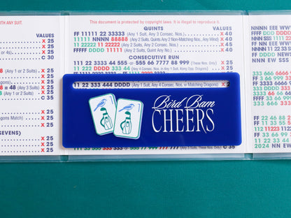 MAHJONG LINE MARKER -  BIRD BAM CHEERS IN BLUE