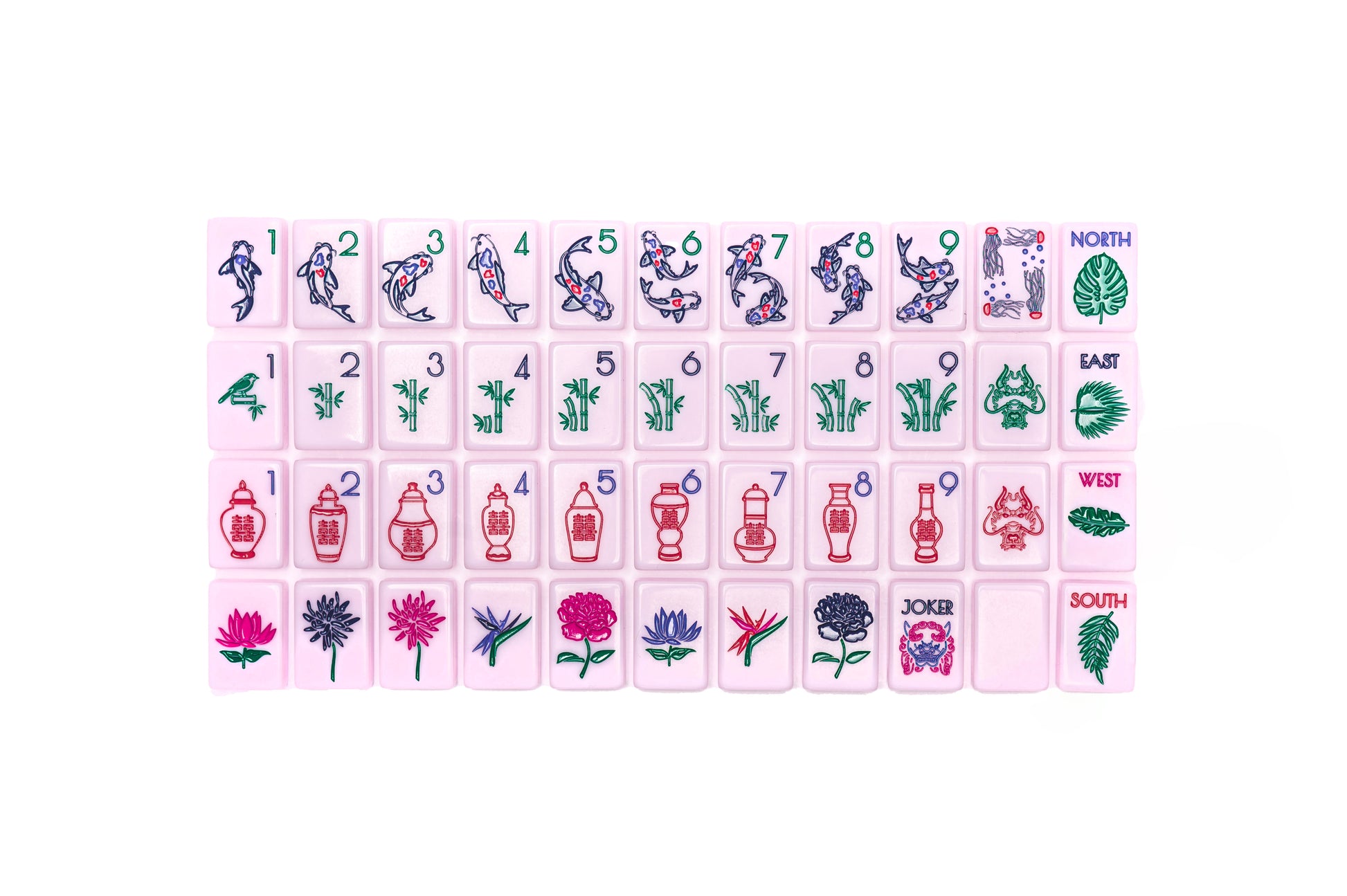 Pretty Mahjong Tiles - Pink Mahjong Set - American Mahjong Line - Affordable Custom Mahjong Tiles