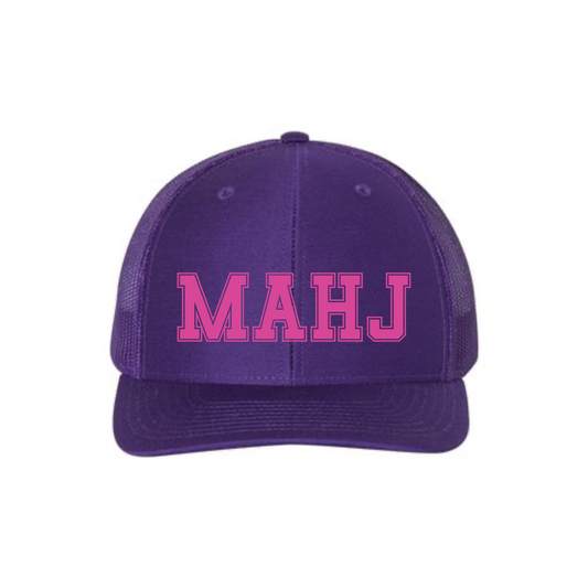 Mahjong Hat, Mah Jongg Baseball Cap, Mahj Trucker Hat, Mahjong Hostess Gift, Cute Mahjong Gift, Pretty Mahjong Tilles