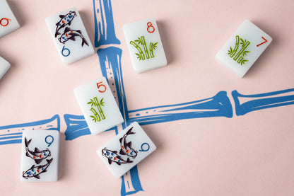THE CHINOISERIE SET -  MAHJONG TILES: BLUE JADEITE