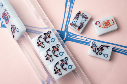 THE CHINOISERIE SET -  MAHJONG TILES: BLUE JADEITE