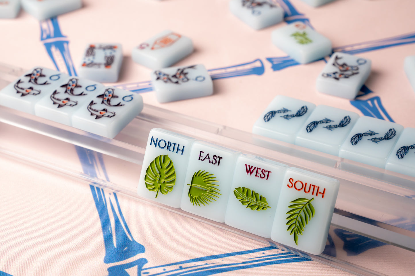 THE CHINOISERIE SET -  MAHJONG TILES: BLUE JADEITE