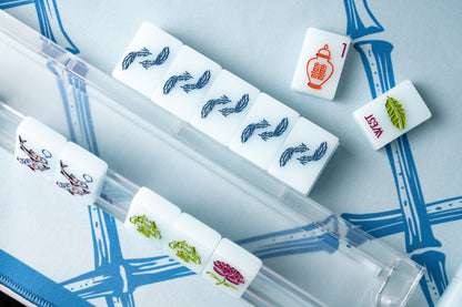 THE CHINOISERIE SET -  MAHJONG TILES: BLUE JADEITE
