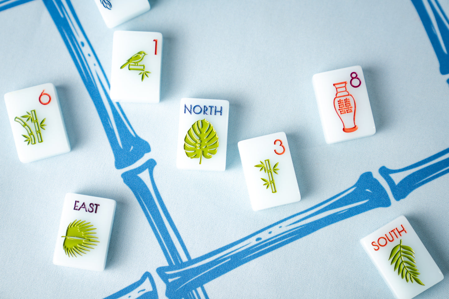 THE CHINOISERIE SET -  MAHJONG TILES: BLUE JADEITE