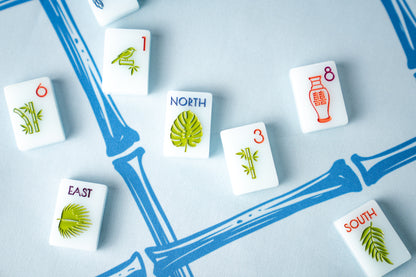 THE CHINOISERIE SET -  MAHJONG TILES: BLUE JADEITE