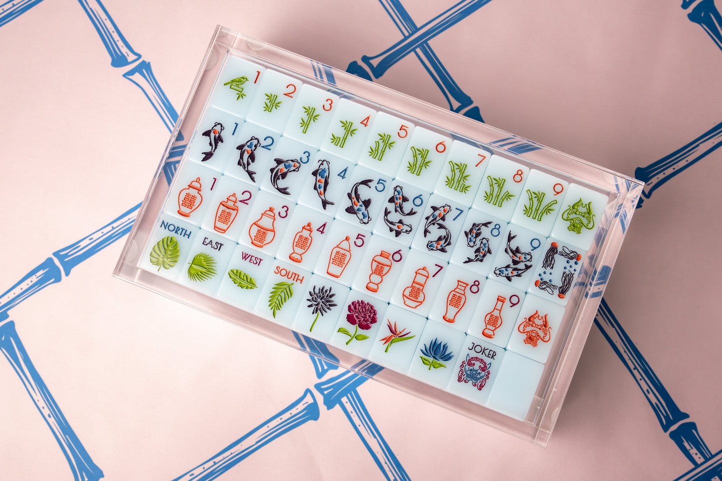 THE CHINOISERIE SET -  MAHJONG TILES: BLUE JADEITE