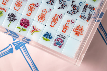 THE CHINOISERIE SET -  MAHJONG TILES: BLUE JADEITE