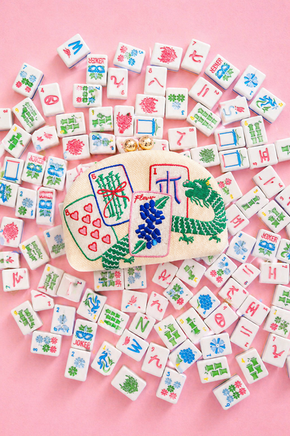 Mahjong Clutch- Embroidered