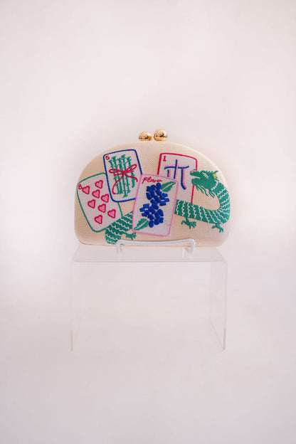 Mahjong Clutch- Embroidered