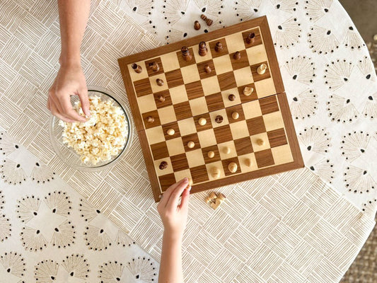Table Throw (Ivory) - Peacock Paradise - Chai