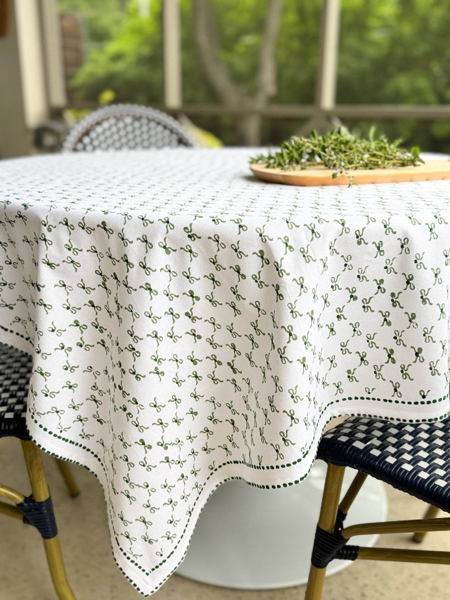 Table Throw - Bow, Sage & Evergreen