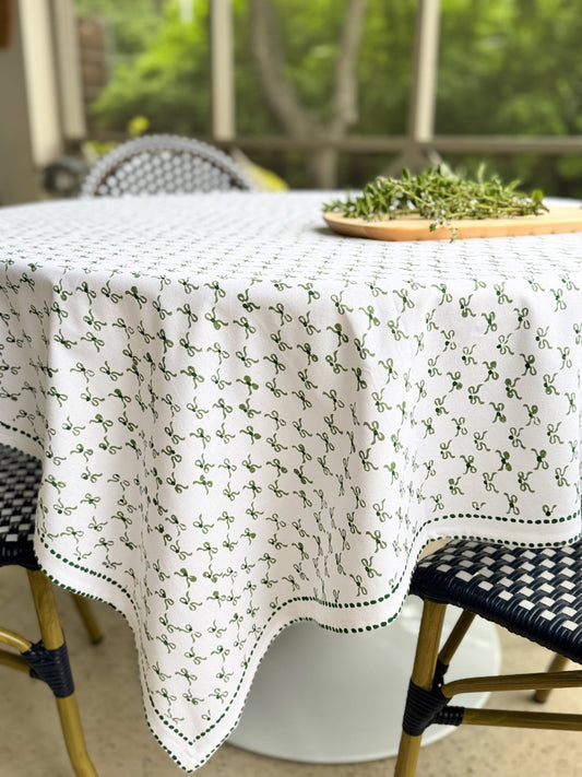 Table Throw - Bow, Sage & Evergreen